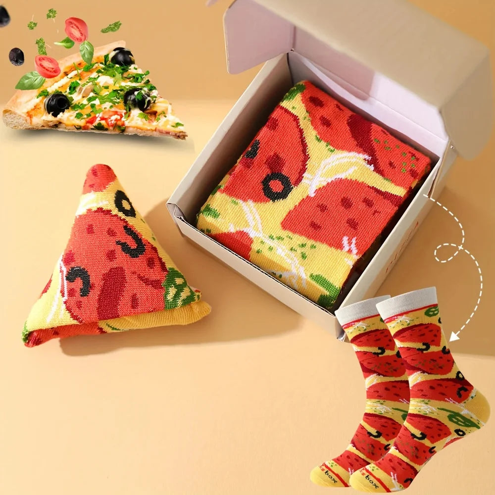 Rouge tomate — Chaussettes pizza